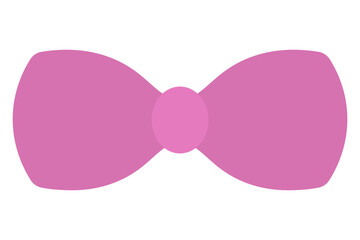 Pink bow. Color vector illustration. Cute bow tie. Isolated white background. Flat style. Idea for web design.
