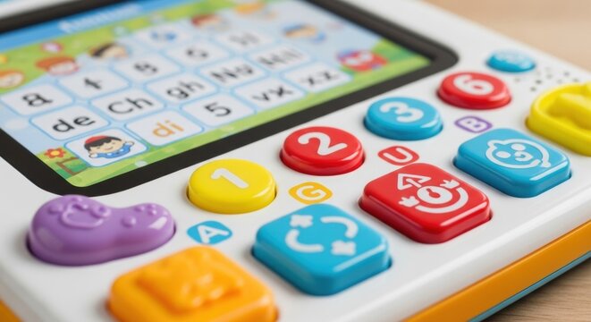 Colorful interactive children's educational toy with numbers and alphabet