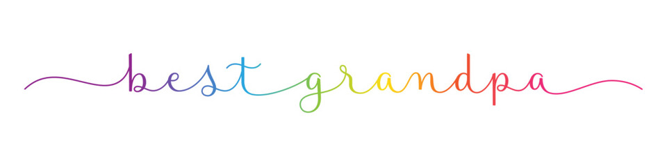 BEST GRANDPA colorful vector brush calligraphy banner