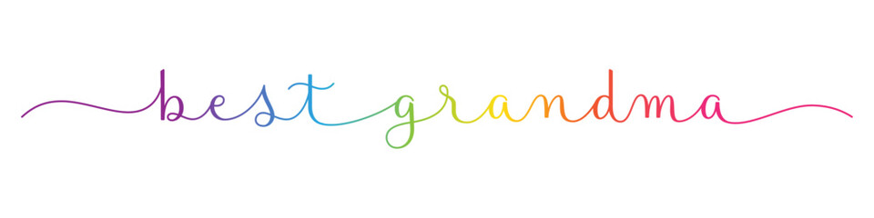 BEST GRANDMA colorful vector brush calligraphy banner