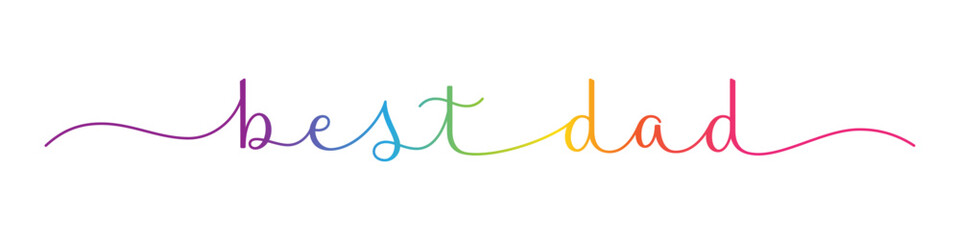 BEST DAD colorful vector brush calligraphy banner