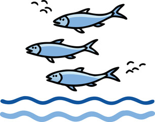 herring-small-group--swimming--top--leaping.eps
