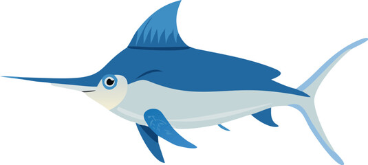 swordfish-side-view--swimming--jumping--with-long-.eps