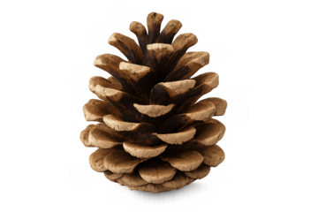 Pine cone with open scales showing seeds, isolated on transparent background, perfect for nature or holiday themed projects