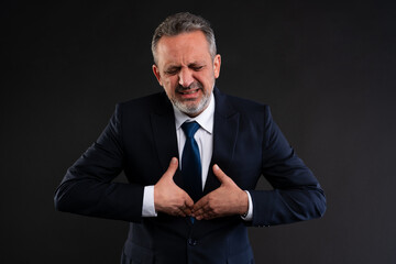 Man experiencing chest discomfort