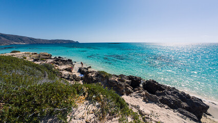 Elafonissi beach in Crete on daylight