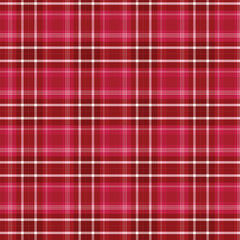 Vibrant Red Plaid Fabric Texture - Seamless Tartan Pattern