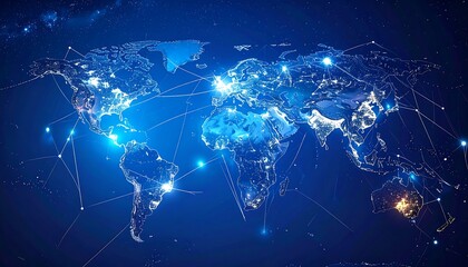 Fototapeta premium Creative illustration, world connected, digital links