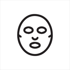 Essential Skincare Facial Mask Outline Icon for Beauty and Wellness Treatments