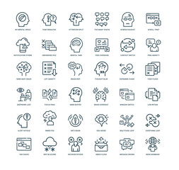 information overload modern digital lifestyle line icon set
