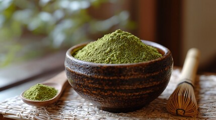 Green tea powder in bowl (8)