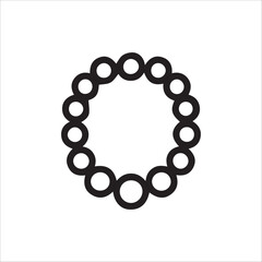 Elegant Black Circles Necklace Design Modern Jewelry Graphic Element Icon
