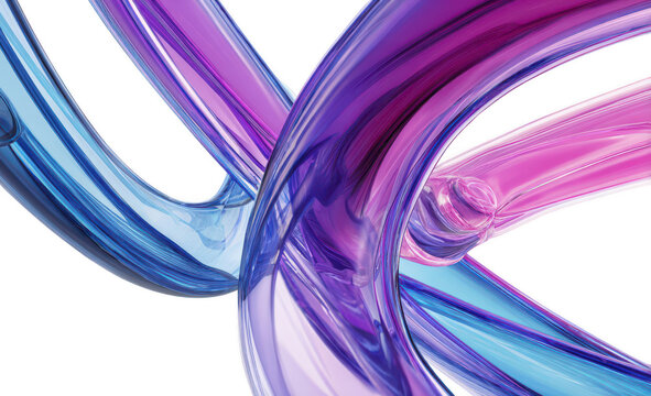 colorful glass and plastic tubes, isolated on a white background. Abstract composition, png, transparent - Powered by Adobe