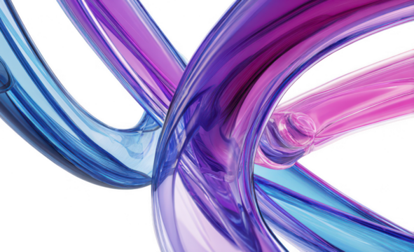 colorful glass and plastic tubes, isolated on a white background. Abstract composition, png, transparent