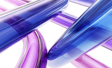 colorful glass and plastic tubes, isolated on a white background. Abstract composition, png, transparent