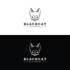 Black Cat Logo Design Elegant and Minimalist Vector Art