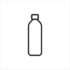 Minimalist black outline icon of a plain water bottle perfect for hydration graphics