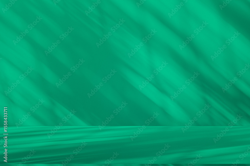 Aufkleber Wall interior background, studio and backdrops show products. with leaf shadow from window color green and white. background for text insertion and presentation of product	
