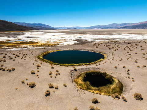 Saline ponds in the highlands of La Puna, Argentina