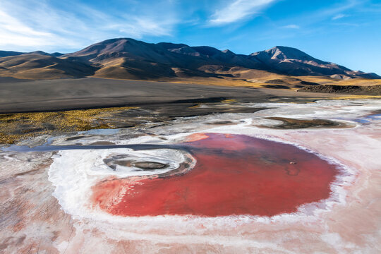 Saline ponds in La Puna highlands of Argentina