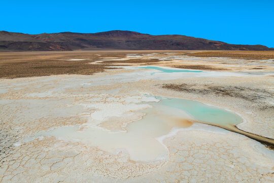 Saline ponds in the highlands of La Puna, Argentina