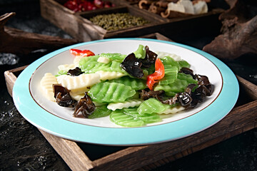 Chinese Cantonese cuisine with stir-fried vegetarian dishes