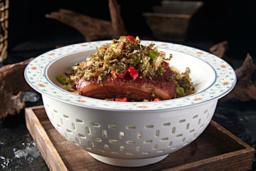Traditional Shanghainese cuisine Braised pork with preserved vegetables