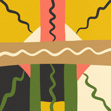 Abstract illustration with fun abstract shapes
