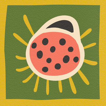 Abstract ladybug and geometric shapes illustration