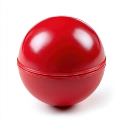 Red Plastic Sphere Container Isolated on White Background