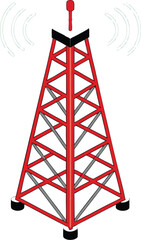 Telecom tower vector art illustration