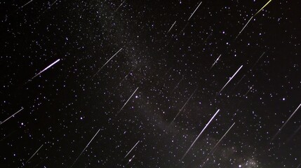 Night sky ablaze with shooting stars