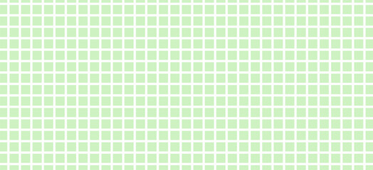 Seamless grid pattern with small light green squares and white lines. Simple geometric background.