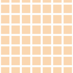 Seamless grid pattern with beige squares and white lines. Simple geometric background.