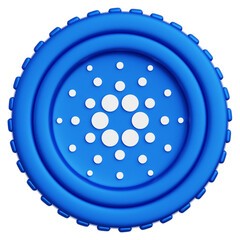 Cardano ADA Coin 3d Illustration