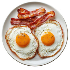Keto breakfast with fried egg, bacon, cheese, ground beef and salad