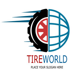 Tire world vector logo template