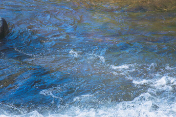 初夏の日差しに輝く清流の流れ70