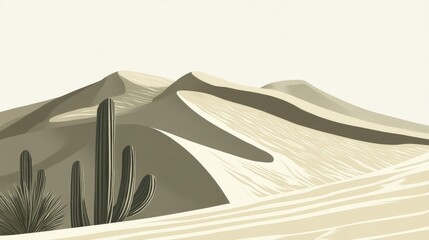 Desert dunes with cacti