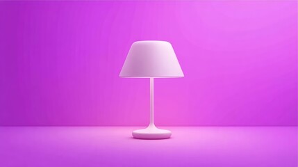 Cone-shaped white lamp on gradient magenta background