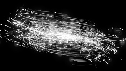 Abstract shiny white explode motion background with dots