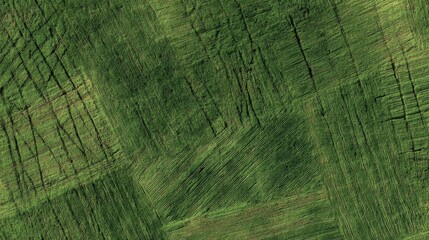 Fototapeta premium High-resolution view of green turf with subtle wear patterns and fresh cut