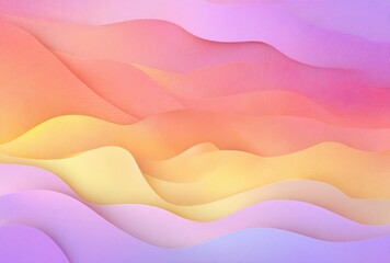Soft gradient pastel pink, purple and orange layered paper texture background with abstract ocean - wave - like pattern for dreamy design projects and decorative elements.