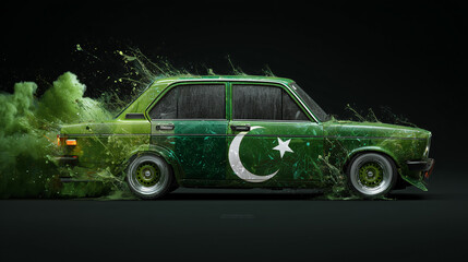 Pakistan Zindabad Car - National Day Celebration Concept 