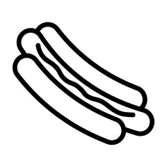 Hot Dog Vector Line Icon Design