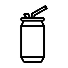 Soft Drink Can Vector Line Icon Design