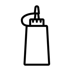 Sauce Bottle Vector Line Icon Design
