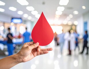 Hand holding red drop