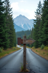 signpost in the mountains