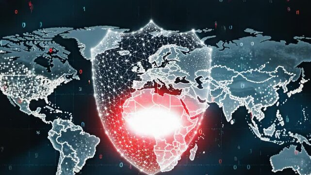 world map with security logo